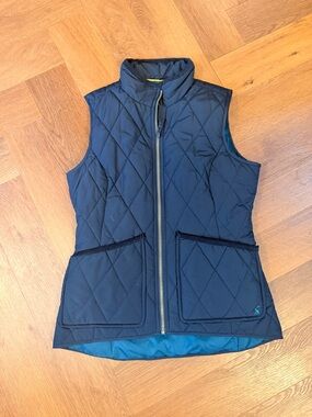 Joules Navy Diamond Quilted Puffer Vest Women’s US 6 UK 10 Countrycore